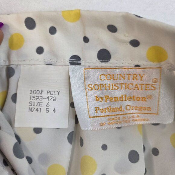 1980s Pendleton Country Sophisticates Polka Dot Skirt Size 6 Deadstock Twee New - Picture 3 of 10